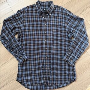 Schnees Long Sleeve Men's Blue and Black Plaid Shirt Sz Large